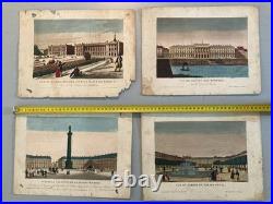 11 Engraving Gravure Vue D'optique Paris Lot XVIIIe Art Ancien Original Old
