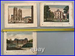11 Engraving Gravure Vue D'optique Paris Lot XVIIIe Art Ancien Original Old