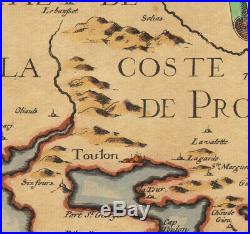 1640 Rare Carte gravure Côte Provence Porquerolles Toulon Hyères îles N. Tassin