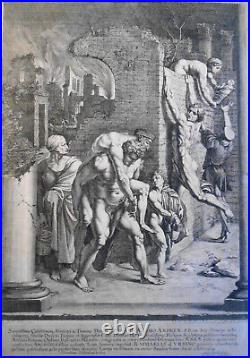 1682 The Fire En The Borgo, Par Raphael Johann Jacob Von Sandrart'S Gravure