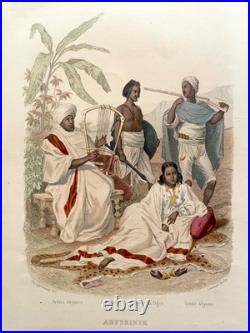 16 gravures lithos les peuples du monde Gravures peintes à la main 1859