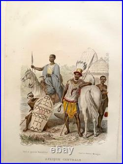 16 gravures lithos les peuples du monde Gravures peintes à la main 1859