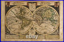 1749 Globus Terrestris Carte ancienne / Mappemonde. Par Schreiber