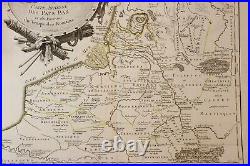 1756 Map Carte géographique Atlas Ph. Prétot Lattré Pays Bas Hollande Romains