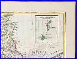 1780ca Îles Britanniques Carte géographique ancienne Janvier Gravure