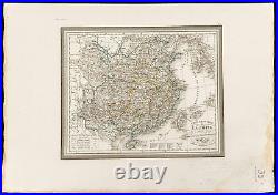 1827 Chine Carte géographique ancienne par Vivien Gravure ancienne