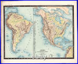 1858 Rare carte lithographie Amérique montagnes et plaines États-Unis L. Ewald