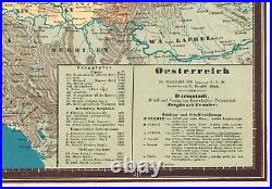 1858 Rare carte lithographie Autriche Bauerkeller Ludwig Ewald
