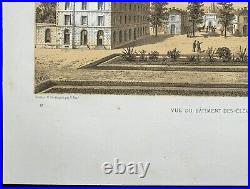 1873 École vétérinaire de Maisons-Alfort Lithographie ancienne