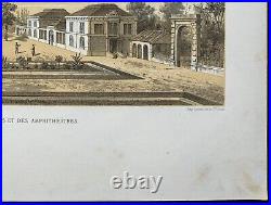 1873 École vétérinaire de Maisons-Alfort Lithographie ancienne