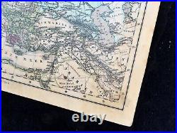 1876 Ancien Carte De Europe Europa Main Coloré Gravure Gotha Justus Perthes