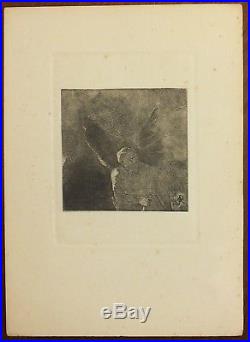 1890 Odilon Redon Eau-forte Originale Les Fleurs Du Mal Charles Baudelaire