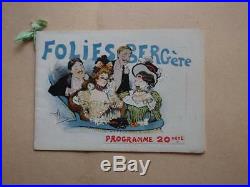 1898. Programme Folies Bergère (Albert Guillaume. Loie Fuller)