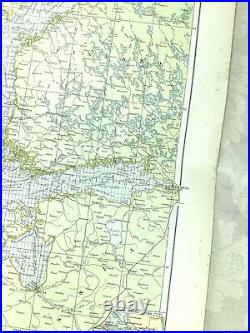 1905 Ancien Nautique Carte De La Baltique Mer Marine Routes St Petersbourg
