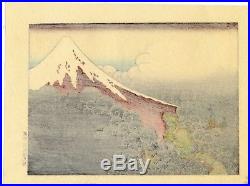 1910 estampe japonaise HOKUSAI Mt. Fuji & Dragon Fugaku Hyakkei