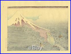 1910 estampe japonaise HOKUSAI Mt. Fuji Fugaku Hyakkei Mt Fuji & Dragon