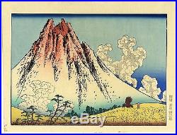 1910 estampe japonaise HOKUSAI Mt Fuji Fugaku Hyakkei X 3