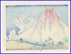 1910 estampe japonaise HOKUSAI Mt Fuji Fugaku Hyakkei X 3