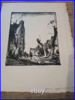 1927 Lithographie Signée De Frank Brangwyn Sur Papier Japon. Estampe Gravure