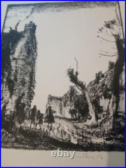 1927 Lithographie Signée De Frank Brangwyn Sur Papier Japon. Estampe Gravure