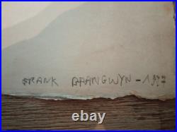 1927 Lithographie Signée De Frank Brangwyn Sur Papier Japon. Estampe Gravure