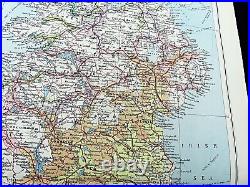 1945 WW2 Chemin de Fer Carte Irlande Eire Irlandais Rail Routes Monde Guerre 2