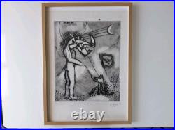 2 Belles Gravures Lithographie Antoine Agra Surréalisme estampe Années 1970