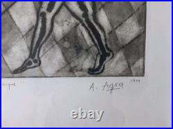 2 Belles Gravures Lithographie Antoine Agra Surréalisme estampe Années 1970