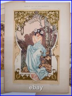 3 Lithographies 1901 Art Nouveau Paris