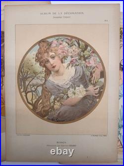 3 Lithographies 1901 Art Nouveau Paris