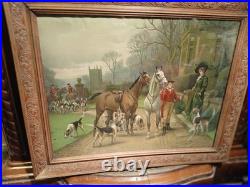 4 Lithographies Anciennes Xixeme La Chasse