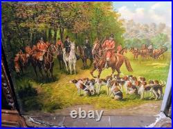 4 Lithographies Anciennes Xixeme La Chasse
