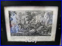 4 gravures signées Johann Elias Ridinger époque XVIII ème siècle la chasse