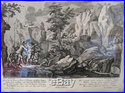 4 gravures signées Johann Elias Ridinger époque XVIII ème siècle la chasse