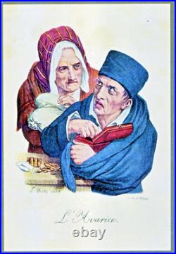 7 Lithographies De Léopold Boilly Les 7 péchés capitaux 1 824 jolis cadres
