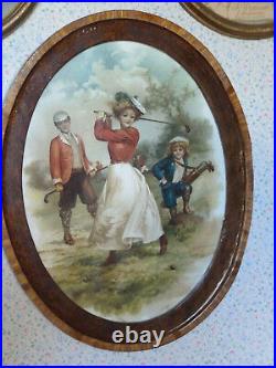 ANCIENNES LITHOS COULEURS ENCADREES d' ELLEN CLAPSADDLE-LE GOLF-LE TENNIS ANCIENNES LITHOS COULEURS ENCADREES d' ELLEN CLAPSADDLE-LE GOLF-LE TENNIS