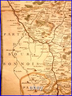 AUTHENTIQUE Carte de 1712 du Duché de BOURGOGNE Nicolas de Fer (Filigranée)