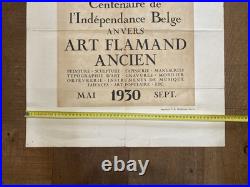 Affiche Lithographie 1930 Art Flamant Gravure Centenaire Indépendance Belge