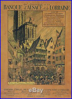 Affiche Originale Hansi 1917 Banque d'Alsace et de Lorraine