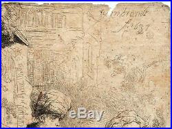 Agar renvoyée par Abraham Eau-forte d'après Rembrandt 1606-1669 XVIIIe