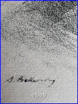 Albert Belleroche Gravure Lithographie Étude Portrait De Femme Art Nouveau