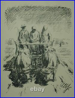 Albert Haueisen Parc Devant Un Bâtiment. Lithographie, Signée Albert Haueisen Parc Devant Un Bâtiment. Lithographie, Signée