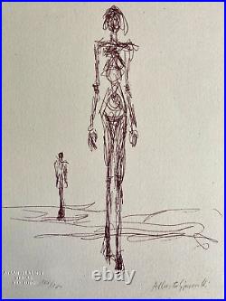 Alberto Giacometti Lithographie'Femme' COA Original Numéroté à Main Signé