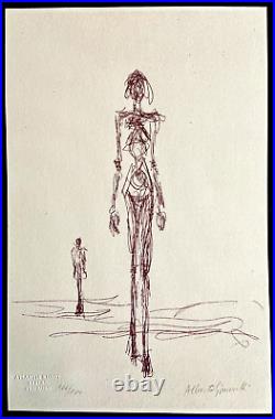 Alberto Giacometti Lithographie'Femme' COA Original Numéroté à Main Signé