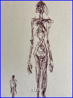 Alberto Giacometti Lithographie'Femme' COA Original Numéroté à Main Signé