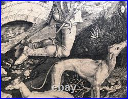 Albrecht Dürer. Saint Eustache. Belle gravure encadrée