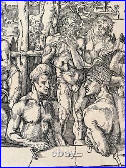 Albrecht Dürer woodcut Men's bath Christian art Albrecht Dürer woodcut Men's bath Christian art