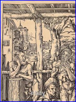 Albrecht Dürer woodcut Men's bath Christian art Albrecht Dürer woodcut Men's bath Christian art