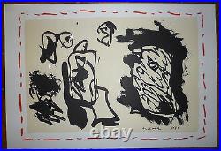 Alechinsky Lithographie originale sur velin art abstrait abstraction cobra