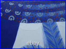 Alexandre Fassianos / Nu bleu à l'écharpe / Affiche lithographique en couleur